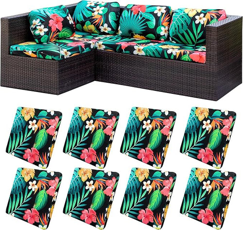 8Pcs Stretch Patio Cushion Covers, Outdoor Couch Covers Replacement, Outdoor by BIETYONE