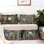 Rustic William Morris Inspired Forest Moon Decor Pillow Covers 12x20 Set of 4 - Image 4