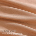 Nanspring Peach Quartz Linen Curtains 108 Inch Length 2 Panel Set Back Tab Loop - Image 4