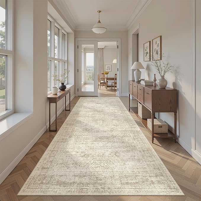 Soalmost Hallway Runner Rug 4x8 Wide: Washable Thin Runners - Image 4
