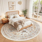 zesthome 8ft Round Rugs for Living Room, Non-Slip Washable Round Area Rugs - Image 8