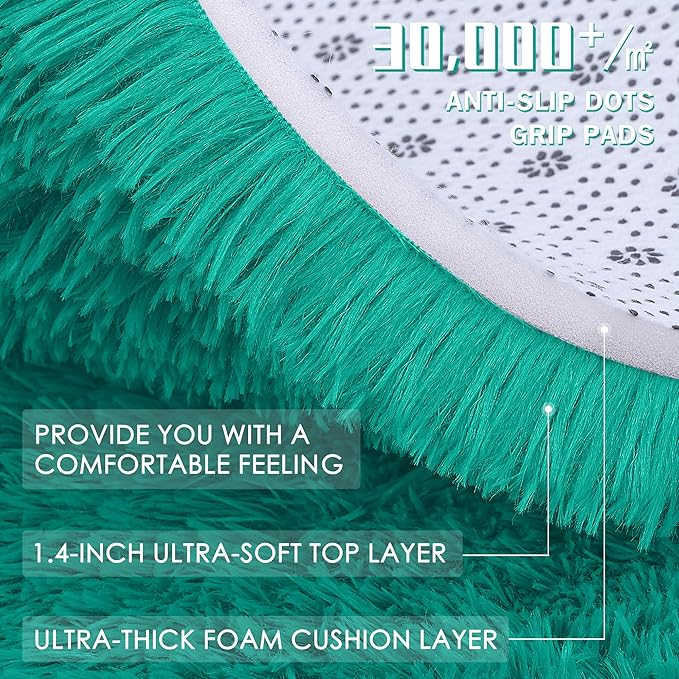 OLANLY Area Rugs for Living Room Bedroom, Machine Washable 4x5.9 ft Soft Fluffy - Image 9