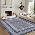 GarveeHome 6x9 Large Washable Area Rug Modern Bordered Rug Distressed Geometric - Image 8