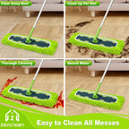 Reusable Microfiber Mop Pads 4 Pack Compatible with SwifferSweeper XL Mop for Wet & Dry Floor Cleaning (Green)