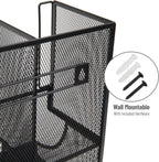 Mind Reader Multipurpose Countertop Organizer, Office Breakrooms, Cup and Condiment Station, Metal Mesh, Black
