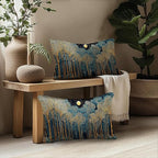 Rustic William Morris Inspired Forest Green Moon Decor Pillow Covers 12x20 Set - Image 5