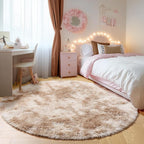 ONASAR Tie-Dye Beige Round Area Rugs 5ft, Soft Bedroom Circle Rug Floor Mats - Image 3