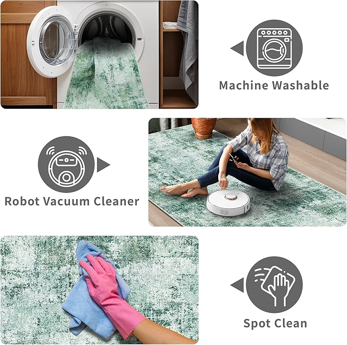 3x6 Washable Entryway Runner Rug: Non Slip Wide Hallway Runners Easy-to-Clean - Image 5