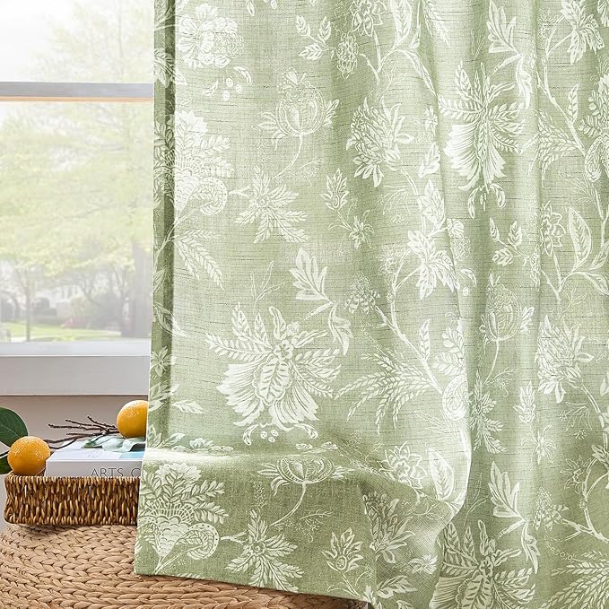 jinchan Linen Floral Curtains for Living Room - Image 8