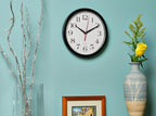 Bernhard Products Black Wall Clock Silent Non Ticking 10 Inch Quality Quartz Battery Operated Round Easy to Read Home/Office/Kitchen/Classroom/School Clock Sweep Movement