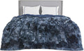 Bedsure GentleSoft Fluffy Tie Dye Navy Blue Blankets Queen Size by BEDSURE