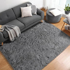 ONASAR Grey Area Rugs for Bedroom Living Room, Fluffy Fuzzy Shag Shaggy 4x6 - Image 9