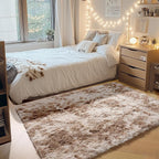 ONASAR Area Rugs for Bedroom Living Room, Fluffy Tie-Dye Beige 4x6 Indoor - Image 4