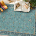 Boho 8x10 Large Teal Green Rugs by HazoHaus