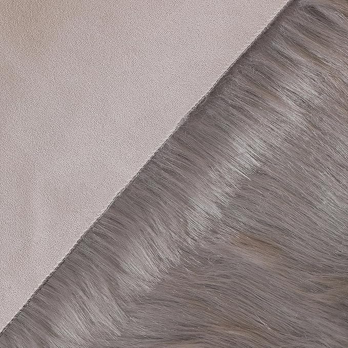 linmopm Faux Fur Rug Sheepskin Shag Fluffy Fuzzy Grey 3x3 ft Rugs - Image 5