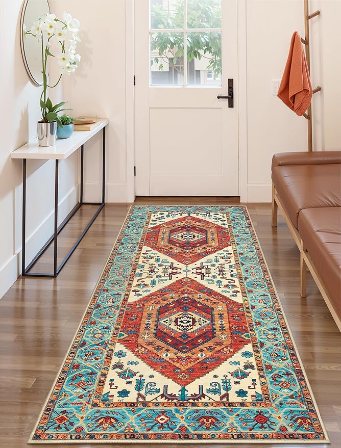 SERISSA Boho Kitchen Runner Rug, 3x7 Washable Non-Slip Runner Rug - Image 2