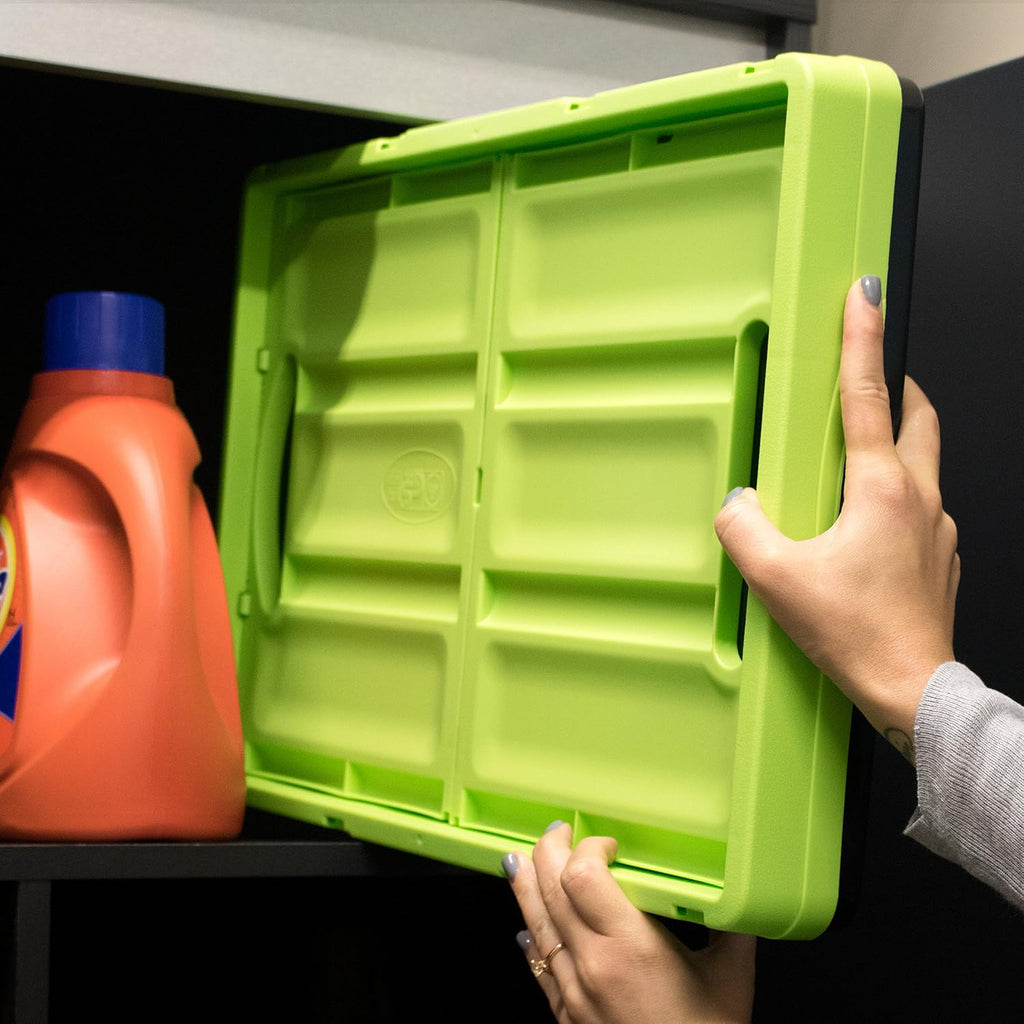 CleverMade Collapsible Storage Bins, 46L 1 Pack, 75 lb Stackable, Obsidian