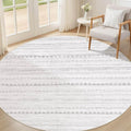 Nakagishi Round Rug Boho Area Rugs: 4x4 Washable Large Circle Neutral Soft by NakagishiAreaRug