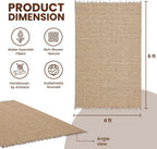 Water Hyacinth Rectangle Handwoven Area Rug, 4 x 6 ft