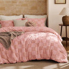 Bedsure Taupe Comforters Queen Set, Vintage Boho Plaid Bedding Set 3 Pcs