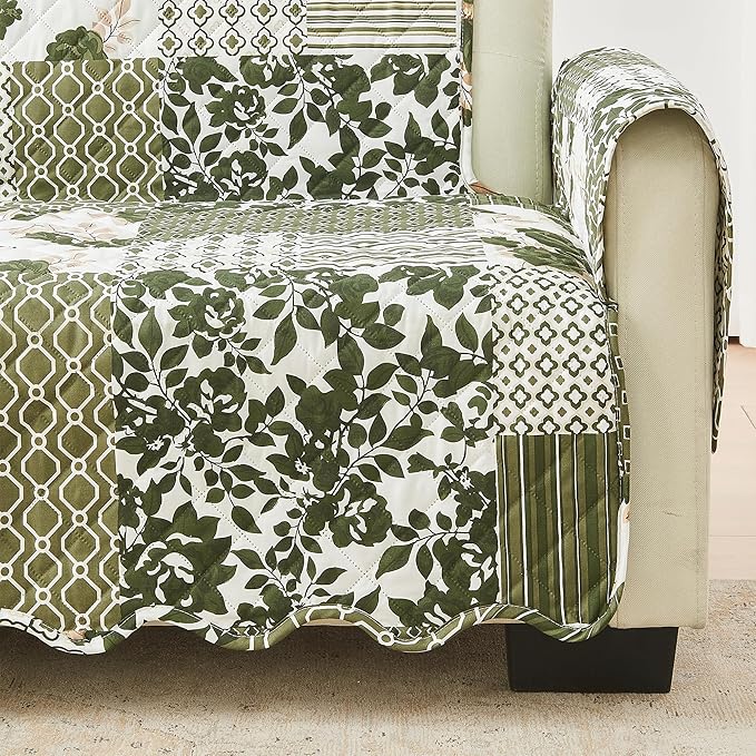 Great Bay Home Reversible Patchwork Loveseat Cover - Image 2
