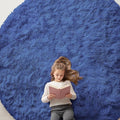 OLANLY Navy Blue Round Rugs for Bedroom by OLANLY