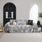 MYSKY HOME Sectional Couch Cover Deep Grey Abstract Geometric Sofa Covers - Image 8