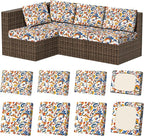 8Pcs Stretch Patio Cushion Covers, Outdoor Couch & Sofa Replacement Slipcovers by VORSHAPE