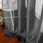NICETOWN Black Sheer Curtains 90 inches Long, Grommet Voile Textured Hazy Sheer - Image 7