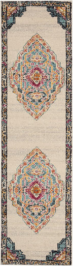 SAFAVIEH Monaco Collection Runner Rug - 2'2" x 8', Multi, Boho Chic Medallion Distressed Design, Non-Shedding & Easy Care, Ideal for High Traffic Areas in Living Room, Bedroom (MNC254F)