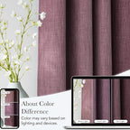 NICETOWN Short Faux Linen Greyish Purple Blackout Curtains 63 inches Long - Image 5