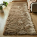 Goolela Furry 2x6 Fluffy Faux Sheepskin Beige Washable Shag Rug by Goolela