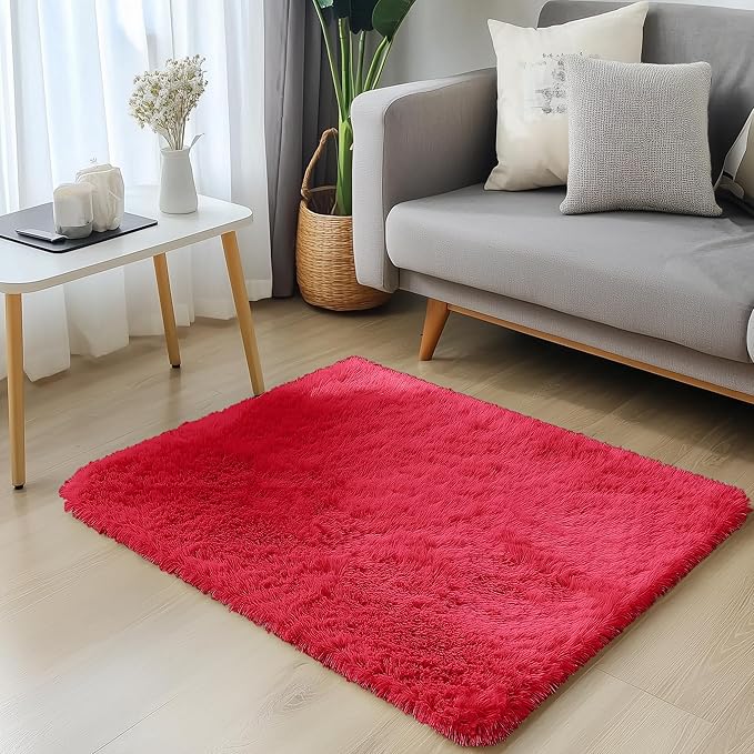 OLANLY 2x3 Machine Washable Small Bedside Rug, Soft Fluffy Shaggy Entryway - Image 3
