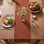 Artoid Mode Caramel Farmhouse Rustic Cotton Woven Table Runner, Seasonal Fall Holiday Kitchen Dining Table Decoration for Home Party Decor 12x72 Inch
