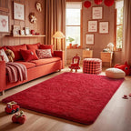 Ophanie Red Rugs for Bedroom Living Room, Fluffy Fuzzy Furry Carpet, Plush Soft - Image 6