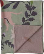 Creative Co-Op Cotton Knit Baby Blanket with Botanical and Animal Motifs, Multicolor