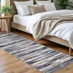 Lansny Modern Abstract Bedroom Runner Rug 2x7, Non-Slip Soft Thin Faux Wool Mat by lansny