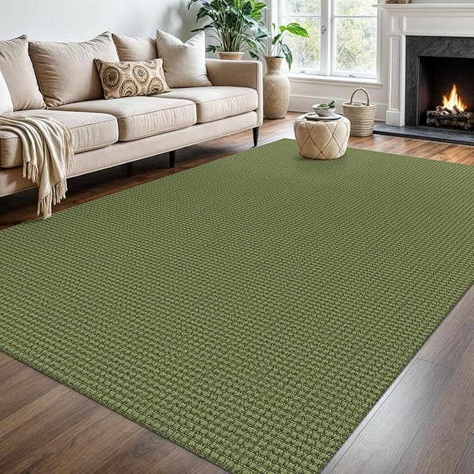 KOZYFLY Washable Area Rug 6x9 ft Rubber Backed Non Slip Rugs by KOZYFLY