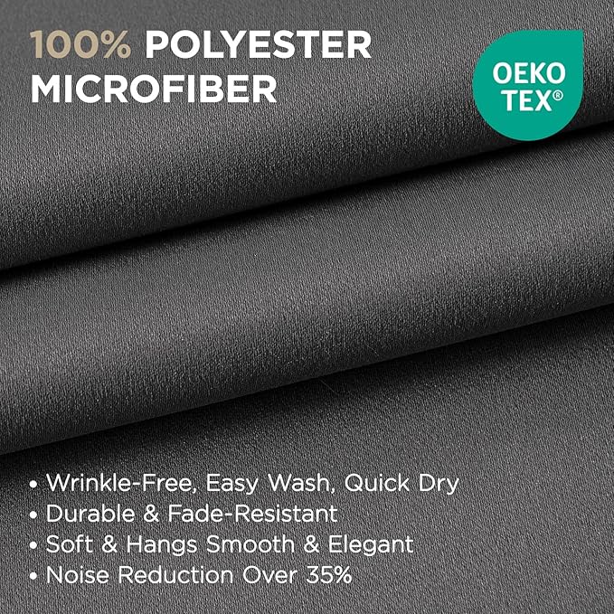 Joydeco Blackout Curtains 45 inch Length 2 Panels Set, Thermal Insulated Long - Image 2