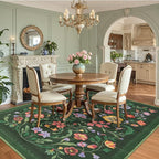 Washable Rug 5x7 Area Rugs for Living Room, Protea Floral Rug for Bedroom - Image 3