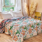 MSGKV Boho Throw Blanket for Couch Chair 100% Cotton Embroidery Floral Blanket - Image 6
