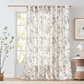 jinchan Linen Floral Curtains Extra Wide by JINCHAN