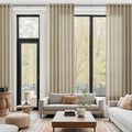 Taupe Burlywood Linen Curtains 132 Inch Length by Nanspring