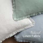 MIULEE Decorative Throw Pillow Covers Neutral Linen Fringe Throw Pillows Set of - Image 4