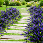 Geegoods 24 Bundles Purple Artificial Plants Flowers Outdoor, UV Resistant