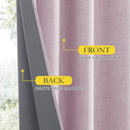 NICETOWN Pink Vintage Linen 100% Blackout Curtains - Image 6