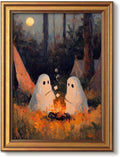 Vintage Gold Framed Halloween Wall Art, Cute Ghosts Pictures Wall Decor