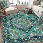 SERISSA Area Rug 3x5 Boho Teal Rugs - Image 5