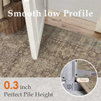 6x9 Washable Area Rug for Living Room Bedroom Vintage Rust Red Carpet Soft Low - Image 5