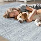 8x10 Area Rugs Living Room: Washable Large Neutral Soft Rug Farmhouse Stain - Image 7
